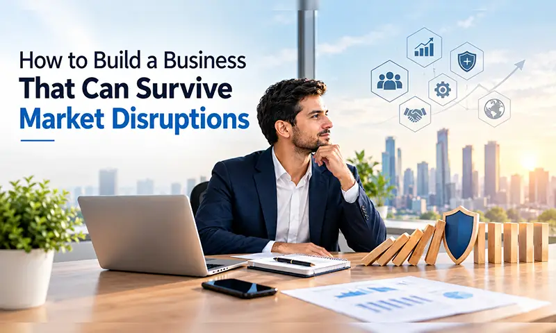 How to Build a Resilient Business That Can Survive Market Disruptions Business leaders planning strategies to build a resilient business and overcome market disruptions through financial management, risk assessment, and strategic planning.